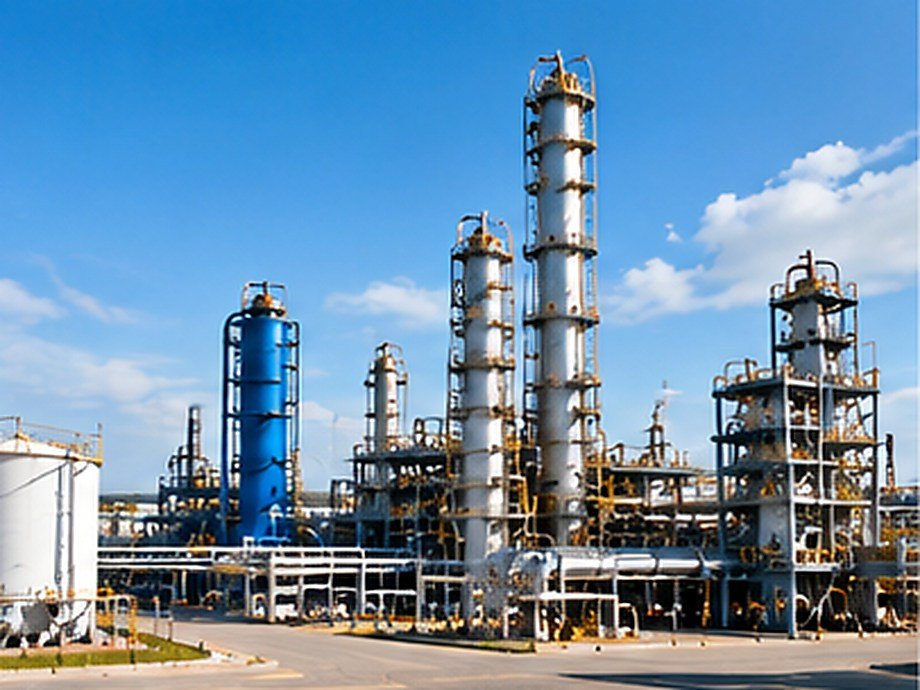 Oil & Gas refinery facility piping and towers